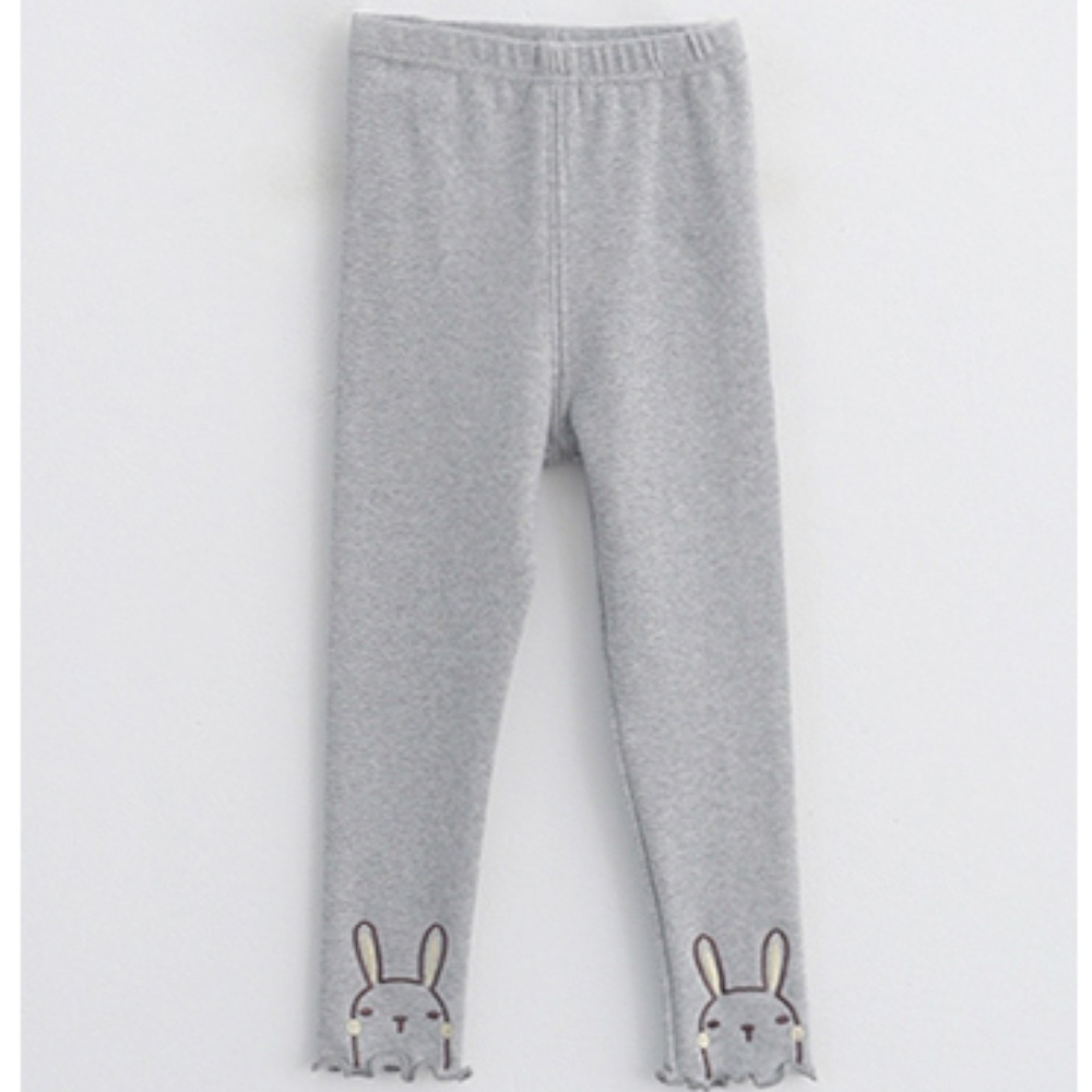 Toddler Girls Gray Stretchy Rabbit Leggings Pants